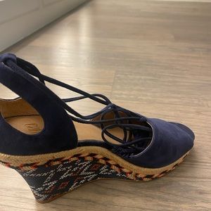 Cabi suede with decorative wedge heels! Brand new!